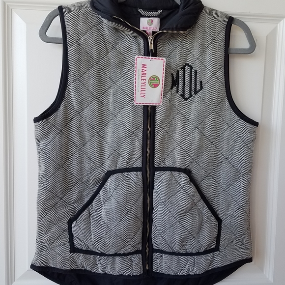 Marleylilly Jackets & Blazers - NWT Marley Lilly Herringbone Blk/Wht Vest Sz Small